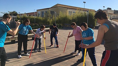 Fent activitat física al centre ocupacional de Llagostera